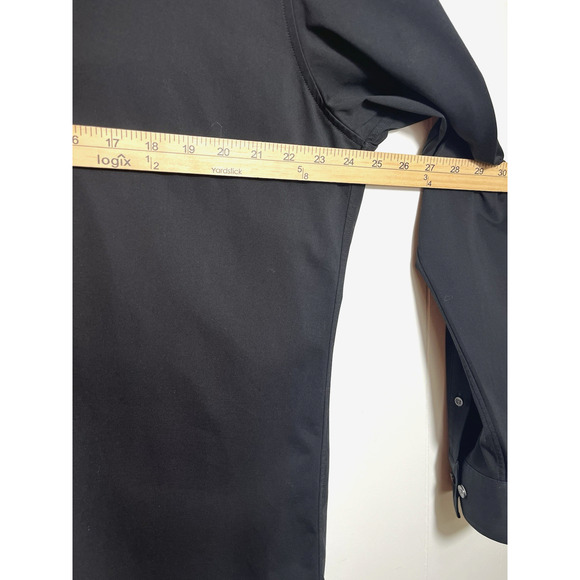 Theory Sylvain Shirt Structure Knit Button Up Black Minimalist Career Size XXL - Picture 5 of 11